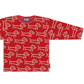 DOG PATTERN RED LONG SLEEVE
