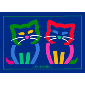 2 CATS NAVY POSTER  </BR> 70 x 50 cm