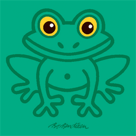 FROG GREEN POSTER</BR> 91 x 91 cm