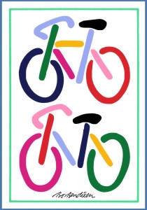2 BICYCLES POSTCARD