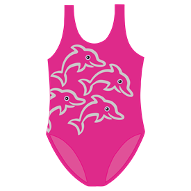 GIRLS SWIMSUIT - PINK/SILVER 