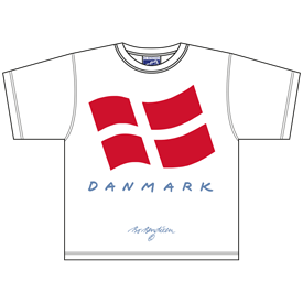 DENMARK FLAG WHITE T-SHIRT