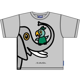 ELEPHANT WITH PARROT T-SHIRT