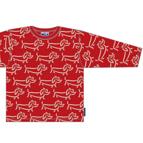 DOG PATTERN RED LONG SLEEVE