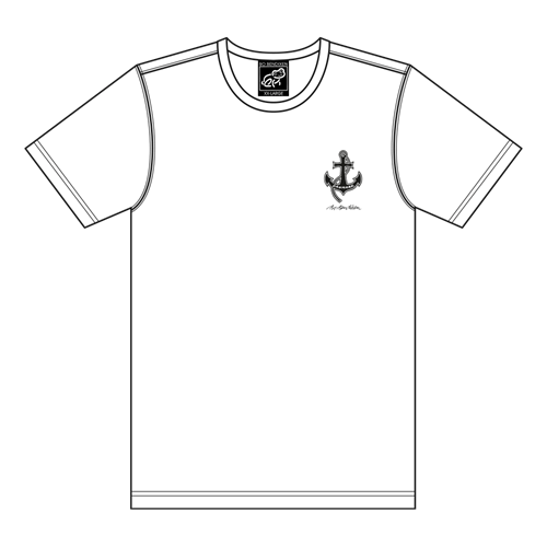 SLIM FIT T-SHIRT WITH ANCHOR - WHITE 