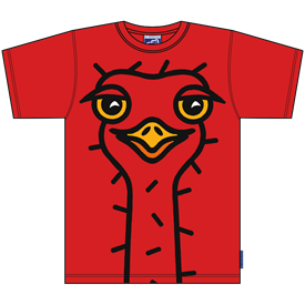 OSTRICH RED on RED T-SHIRT 