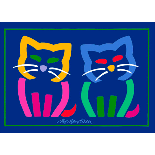 2 CATS NAVY POSTER  </BR> 70 x 50 cm