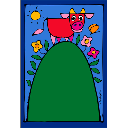 COW ON A HILL POSTER </BR> 62 x 91 cm
