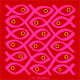 SUSHI RED POSTER </BR> 46 x 46 cm