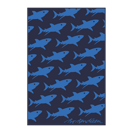TOWEL SHARK BLUE </BR> 100 x 150 cm