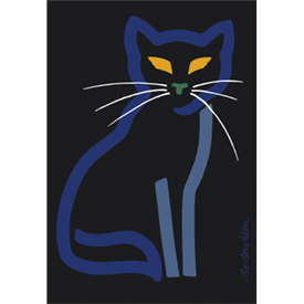 CAT BLUE POSTER </BR> 50 x 70 cm