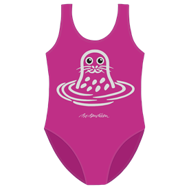 GIRLS SWIMSUIT - PINK/SILVER SEAL
