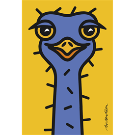 OSTRICH YELLOW POSTER </BR> 30 x 45 cm