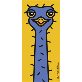 OSTRICH YELLOW POSTER </BR> 22 x 45 cm