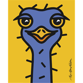 OSTRICH YELLOW POSTER </BR> 24 x 30 cm